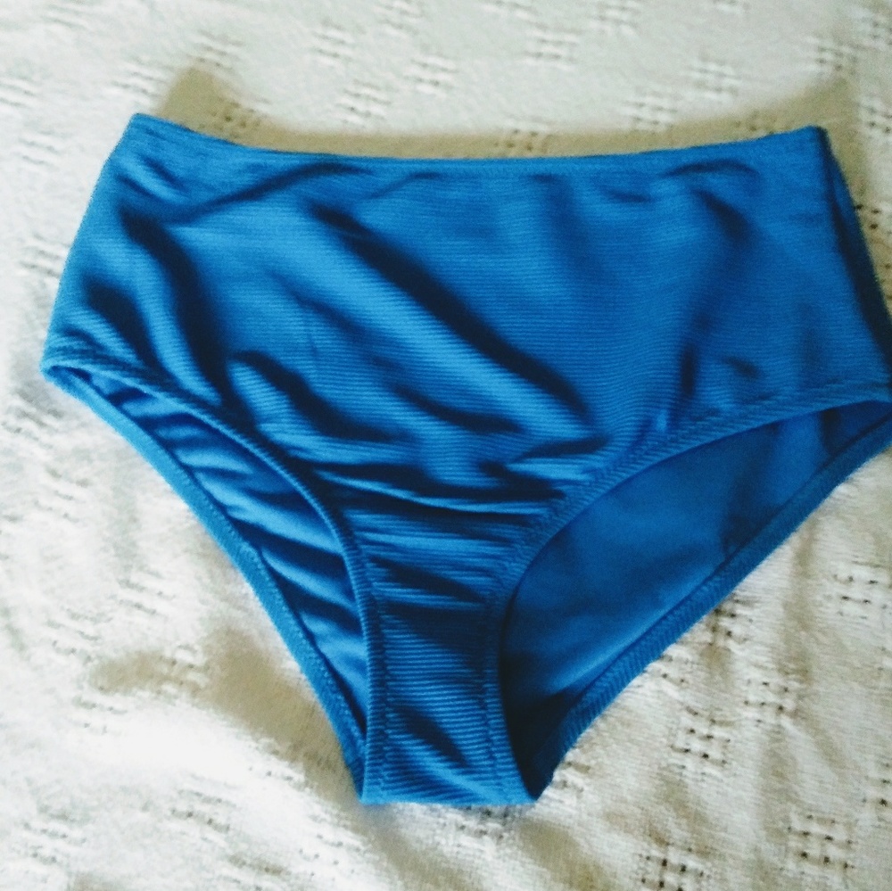 High Waisted Blue Bikini Bottom- Large *New*